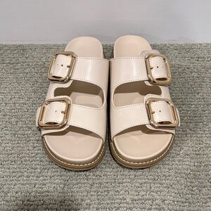 Target Beige Double Buckle Sandals